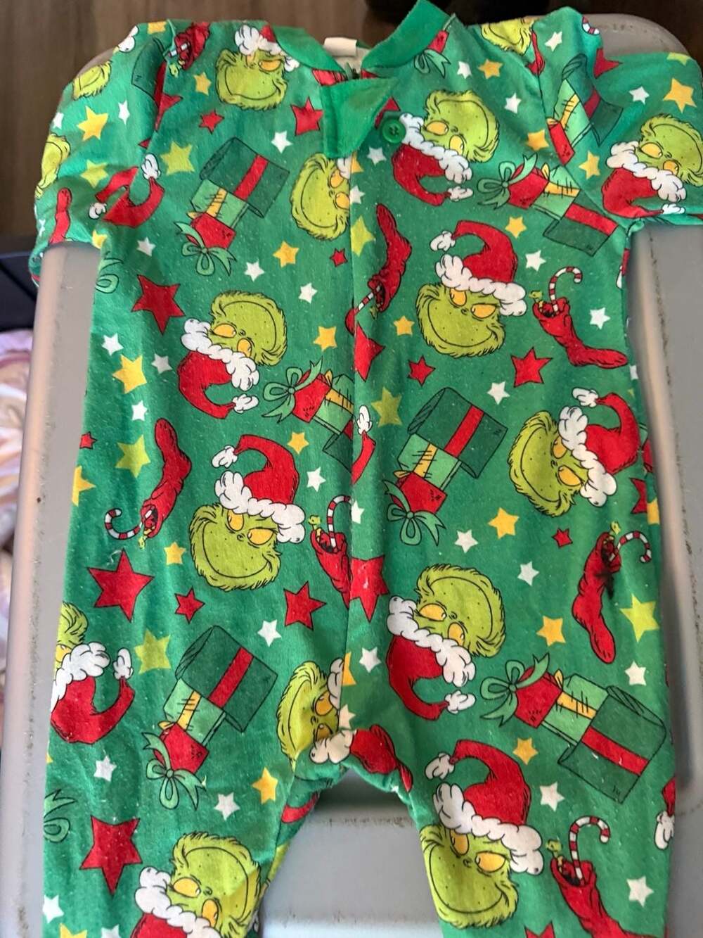 Dr. Seuss The Grinch Christmas Baby Onesie Pajamas 0-6M